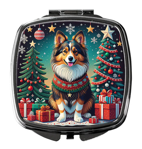 Sheltie Christmas Compact Mirror