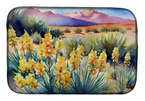New Mexico Yucca Flower in Watercolor Dish Drying Mat