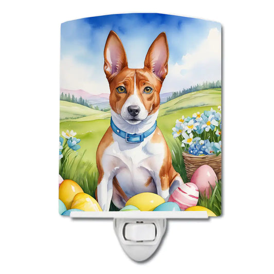 Basenji Easter Egg Hunt Ceramic Night Light