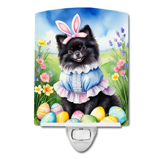 Pomeranian Easter Egg Hunt Ceramic Night Light
