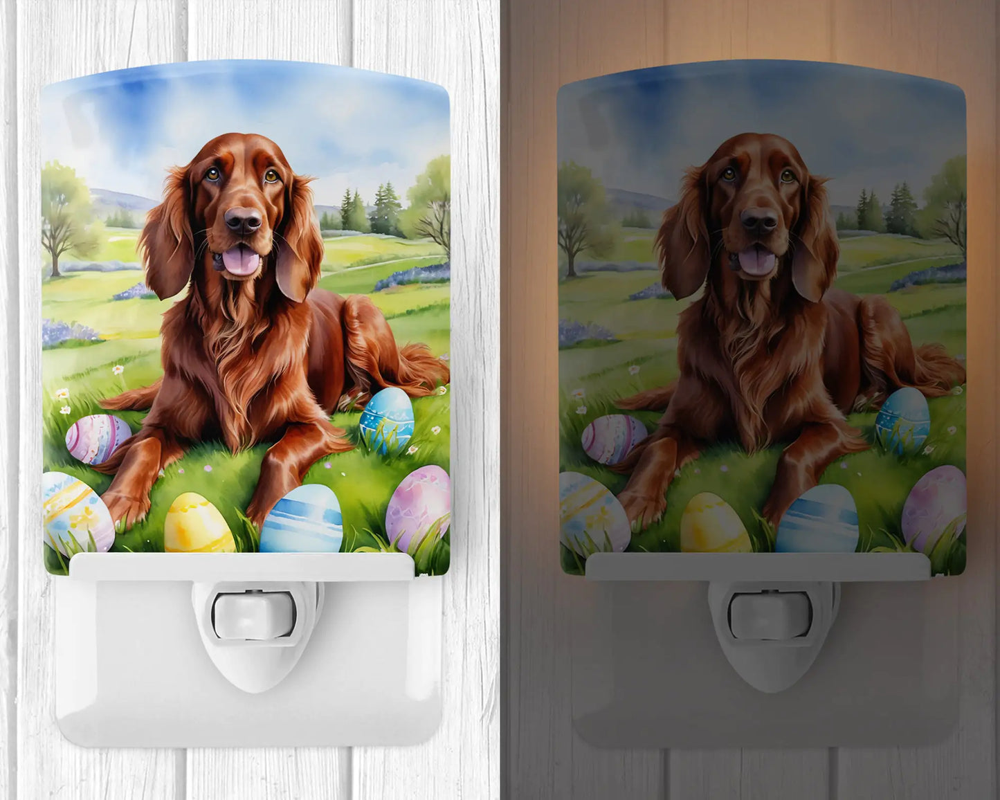 Irish Setter Easter Egg Hunt Ceramic Night Light
