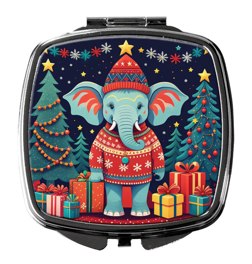 Elephant Christmas Compact Mirror