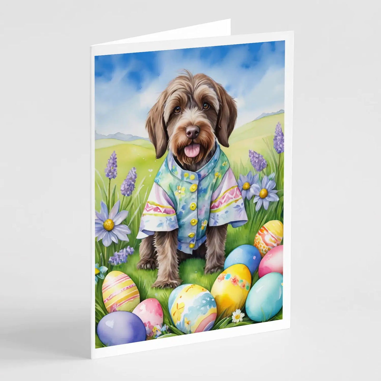 Wirehaired Pointing Griffon Easter Egg Hunt Greeting Cards Pack of 8