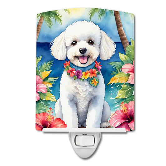 Bichon Frise Luau Ceramic Night Light
