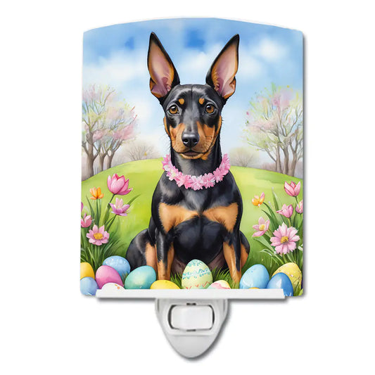 Manchester Terrier Easter Egg Hunt Ceramic Night Light