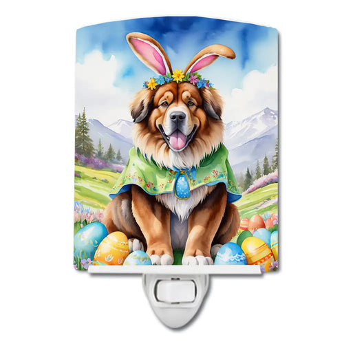 Tibetan Mastiff Easter Egg Hunt Ceramic Night Light