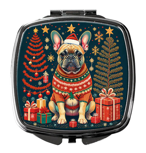 Fawn French Bulldog Christmas Compact Mirror