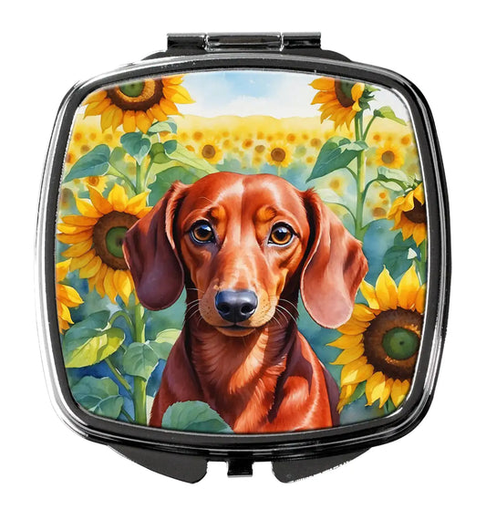 Dachshund in Sunflowers Compact Mirror
