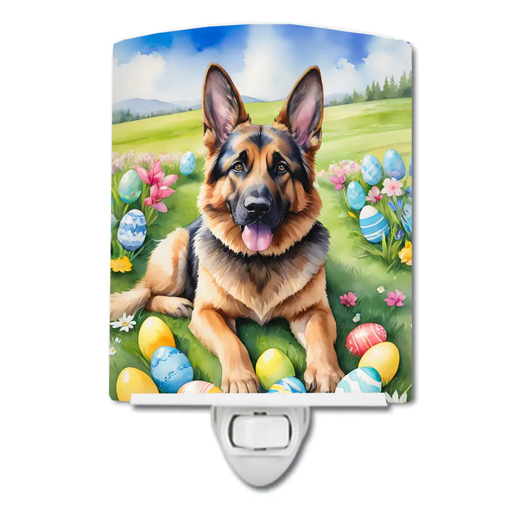 German Shepherd Easter Egg Hunt Ceramic Night Light