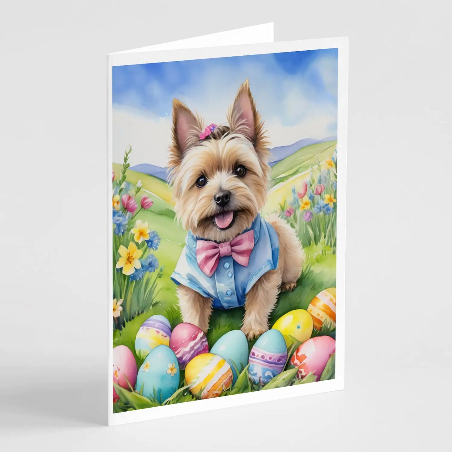 Cairn Terrier Easter Egg Hunt Greeting Cards Pack of 8
