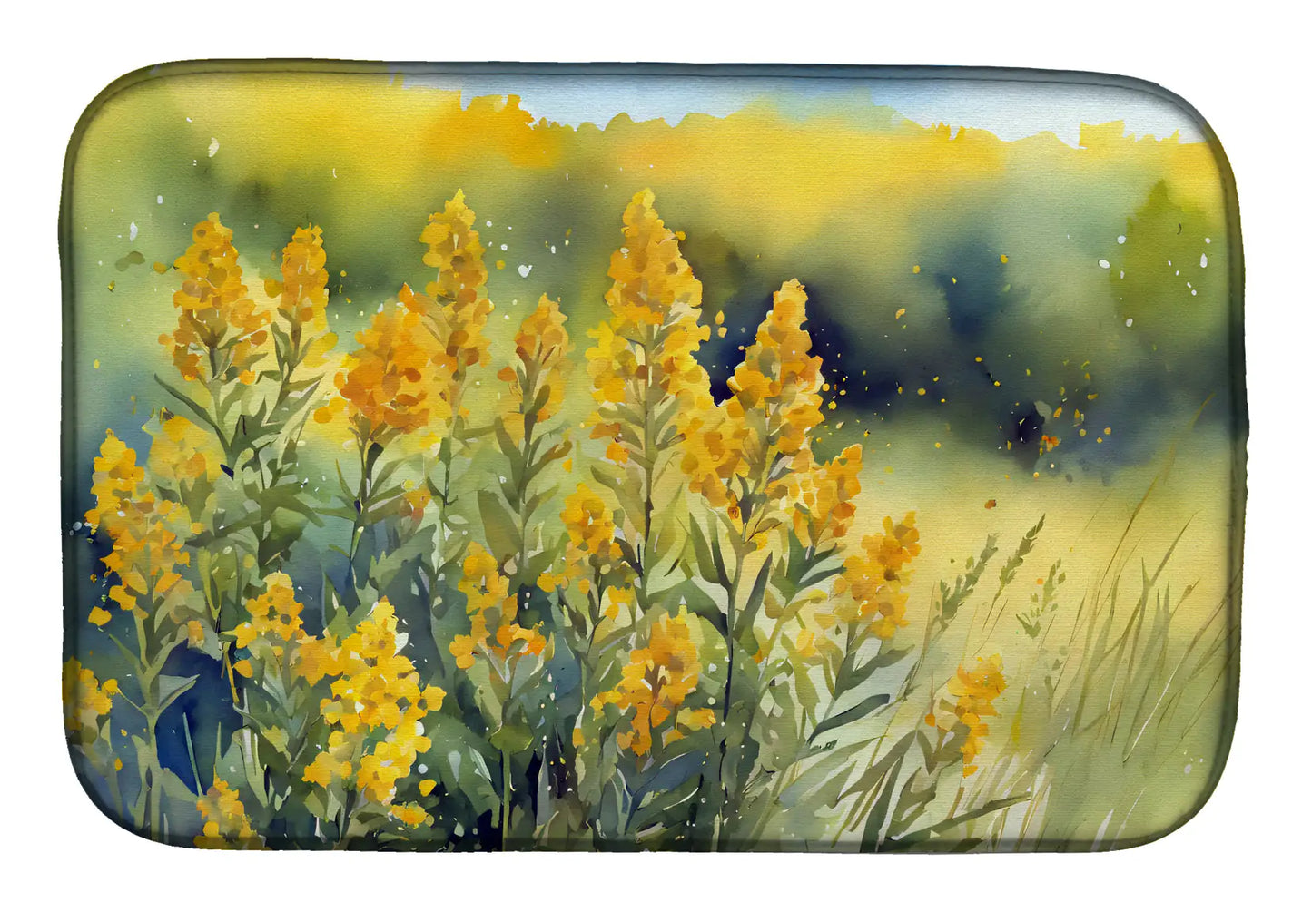 Nebraska Goldenrod in Watercolor Dish Drying Mat