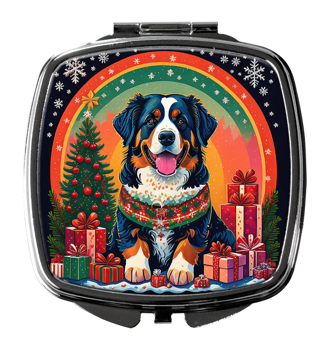 Bernese Mountain Dog Christmas Compact Mirror