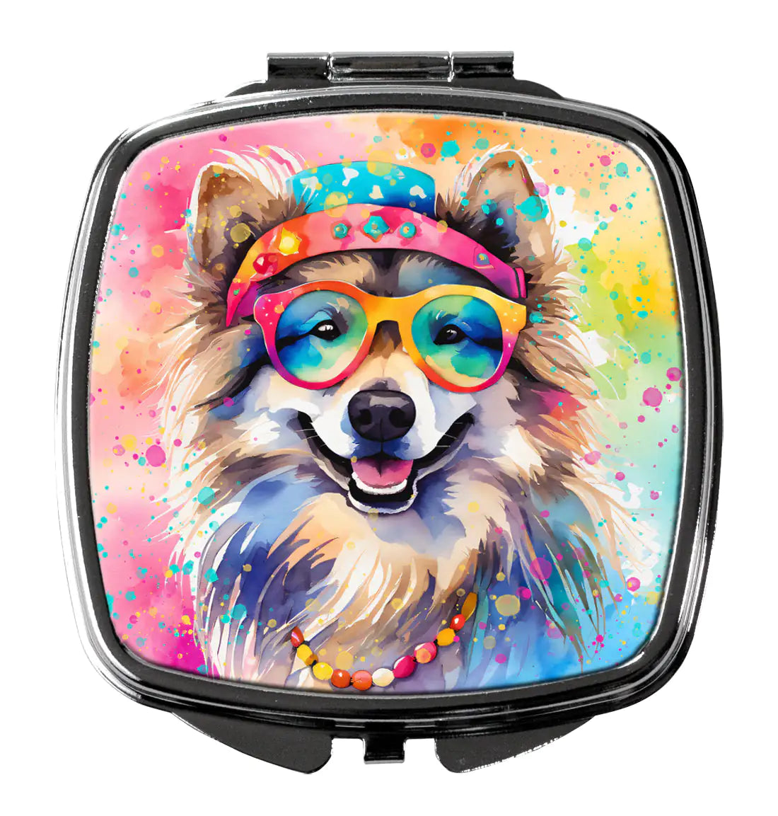 Keeshond Hippie Dawg Compact Mirror