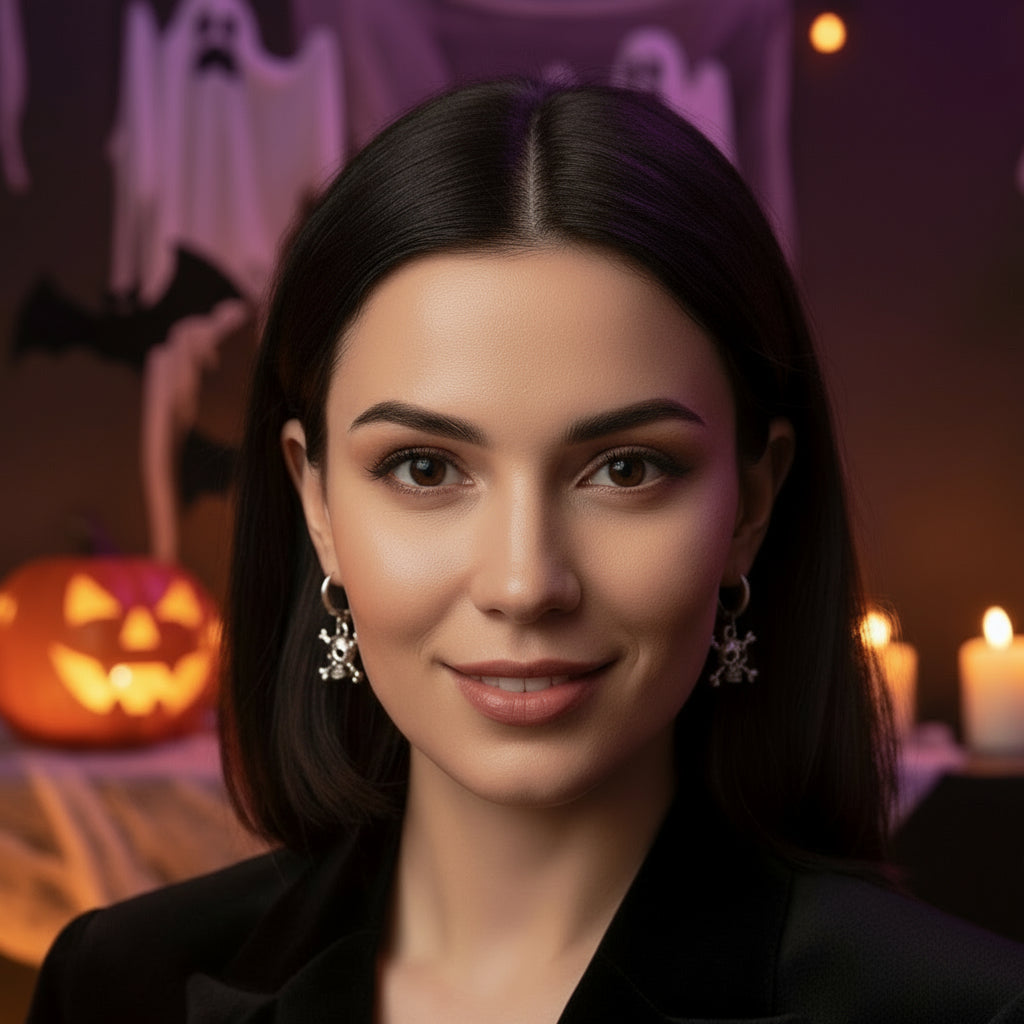 Halloween Funny Earrings Female Personality Ghost Pumpkin Bat Cartoon