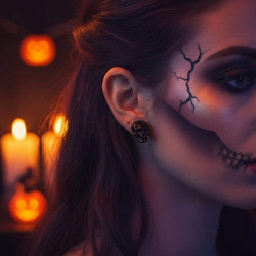 Personality Retro Skull Eardrops Earrings For Halloween