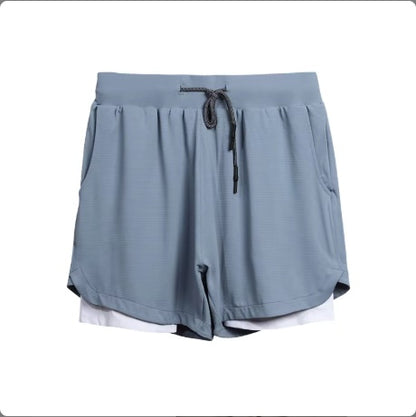 Gym Clothing Men Quick Dry 2 In 1 Men Polyester Spandex Breathable Liner Running Fitness Shorts