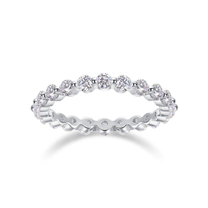 Row Of Diamonds, Moissanite Rings, Silver Rings, Luxury Fashion Rings
