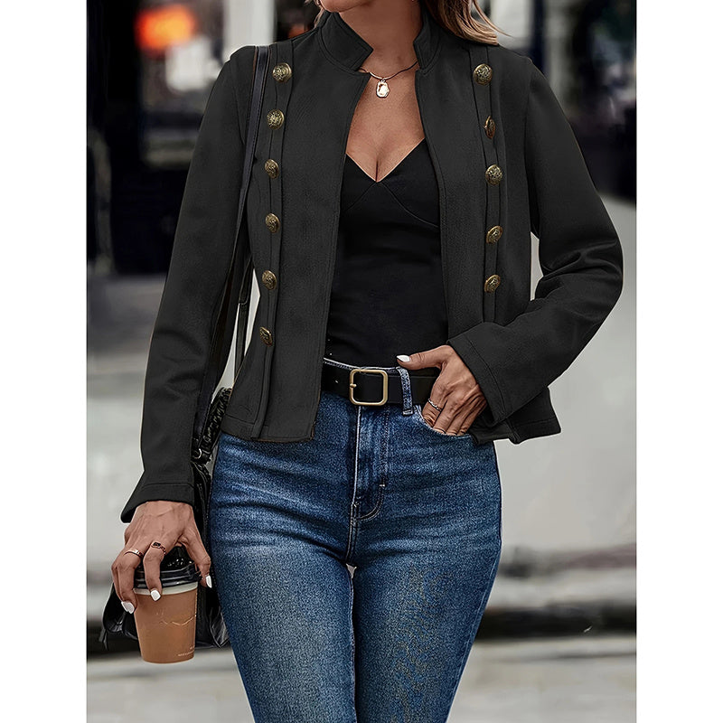 Women's Faux Suede Blazer - Long Sleeve Notch Lapel Open Front Jacket, Casual Business Office