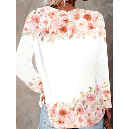 Womens Horse Printed Crewneck Long Sleeve Shirts Casual Dressy Animal Lover Gift Blouses Tee