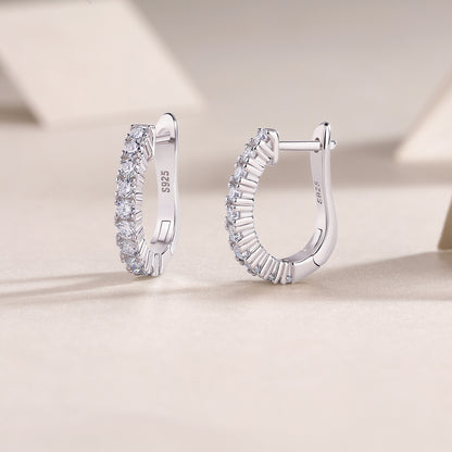 Modern Guide Luxury Fashion Diamond Earrings Stud Set With Mosan Diamond Silver Ornaments