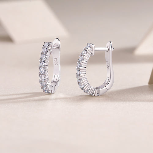 Modern Guide Luxury Fashion Diamond Earrings Stud Set With Mosan Diamond Silver Ornaments
