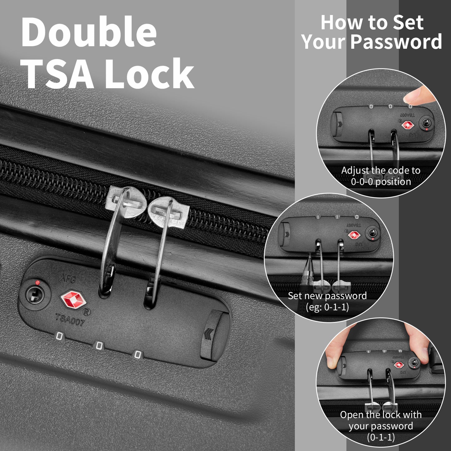 Three In One ABS PC Suitcase 20in 24in 28in Suitcase