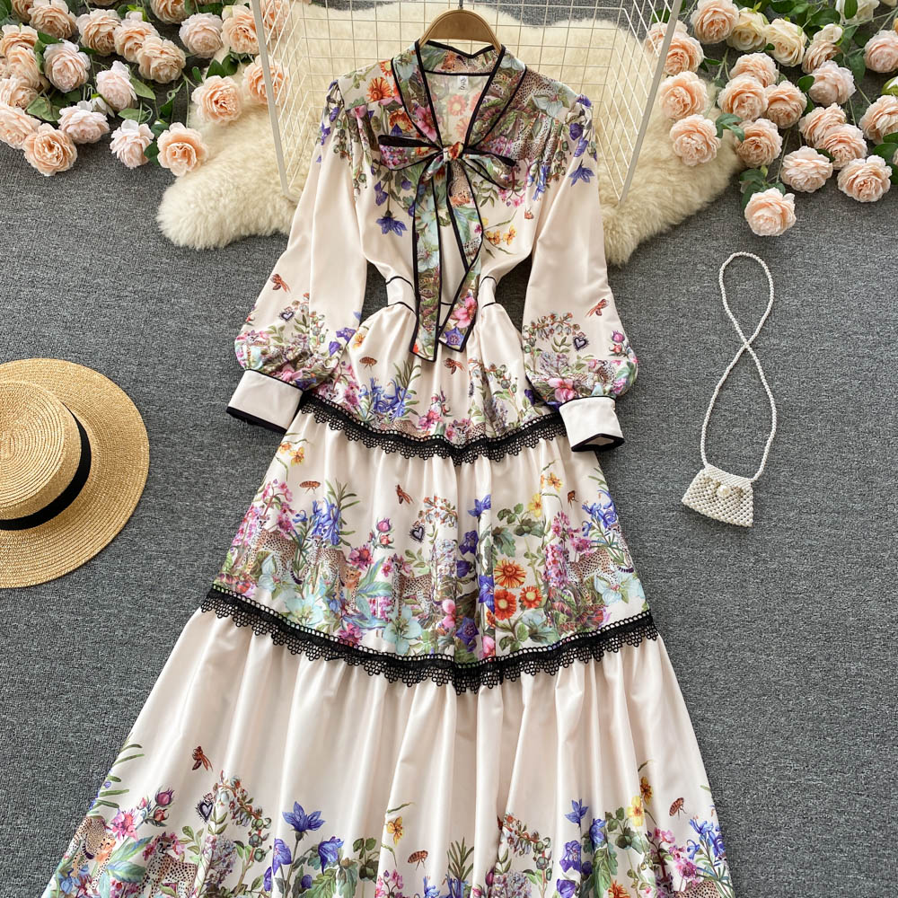 Royal Floral High-end Dress