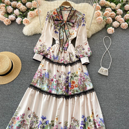 Royal Floral High-end Dress