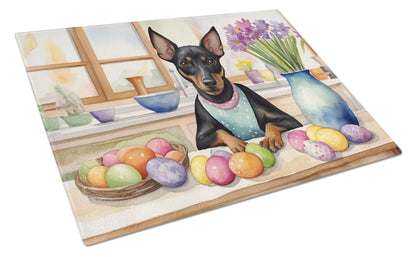 Decorating Easter Manchester Terrier Glass Cutting Board