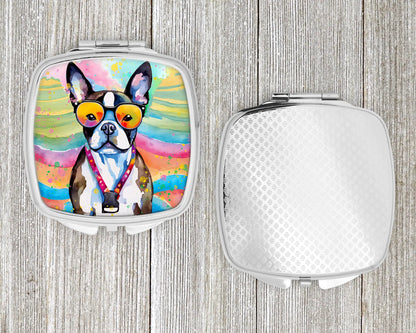 Boston Terrier Hippie Dawg Compact Mirror