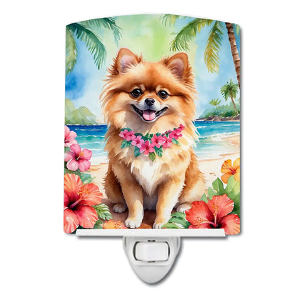 Pomeranian Luau Ceramic Night Light