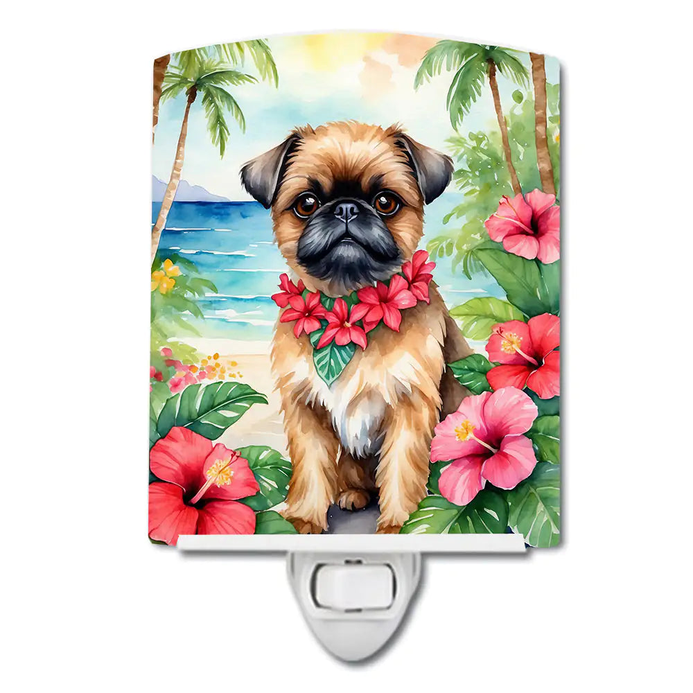 Brussels Griffon Luau Ceramic Night Light