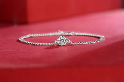 Cuban Luxury Fashion Set Mosan Diamond Silver Jewelry Comparable To Natural Diamond Bracelet