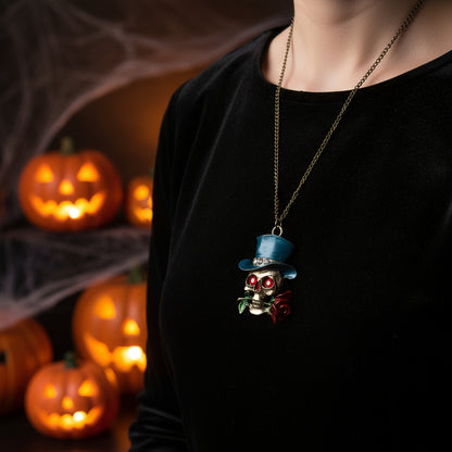 Fashion Alloy Retro Necklace Skull Charm Halloween Jewelry