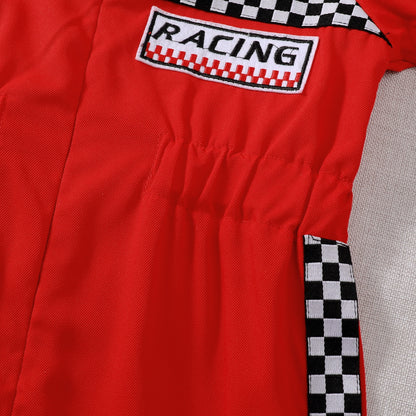 Toddler Girls Boys Racing Jumpsuit, Racer Outfit, Party Race Car Driver Clothing Set