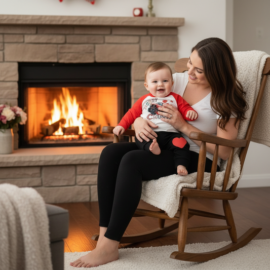 2pcs Baby Boy's 'Heart Crusher' Print Valentine's Day Set, Long Sleeve T Shirt Top & Black Heart Print Pants