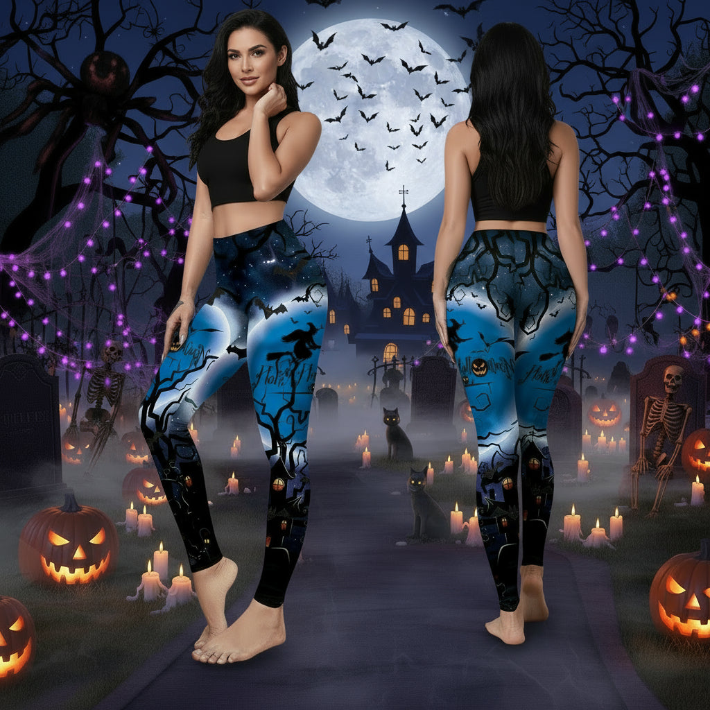 Women's Halloween Bat Elastic Leggings