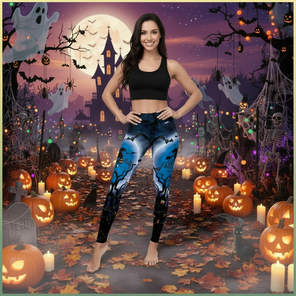 Women's Halloween Bat Elastic Leggings