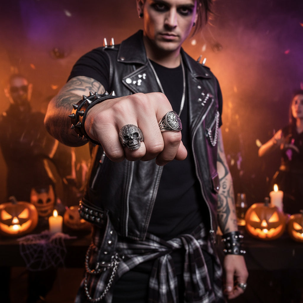 Hip Hop Skull Trendy Men's Personality Ring Punk