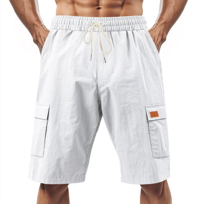 Loose And Leisure Solid Color Linen Drawstring Shorts