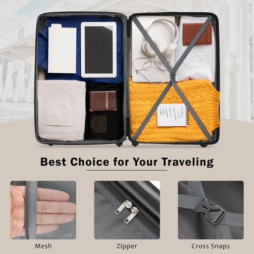2 Piece Luggage Set With Bags Expandable Spinner Wheels ABS Lightweight Suitcase With TSA Lock 20inch And 28inch