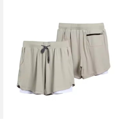Gym Clothing Men Quick Dry 2 In 1 Men Polyester Spandex Breathable Liner Running Fitness Shorts