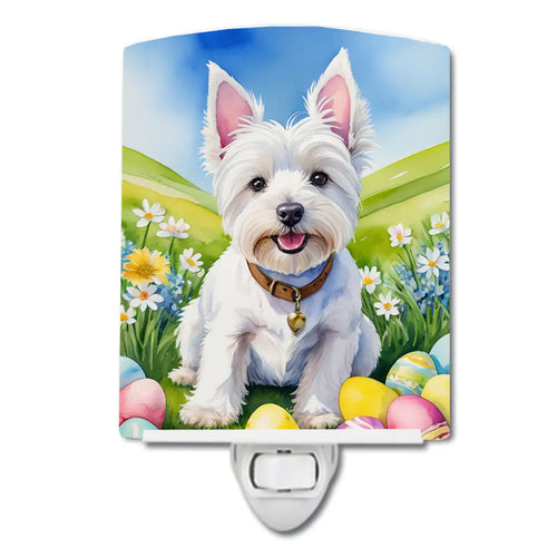 Westie Easter Egg Hunt Ceramic Night Light