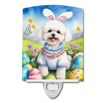 Bichon Frise Easter Egg Hunt Ceramic Night Light