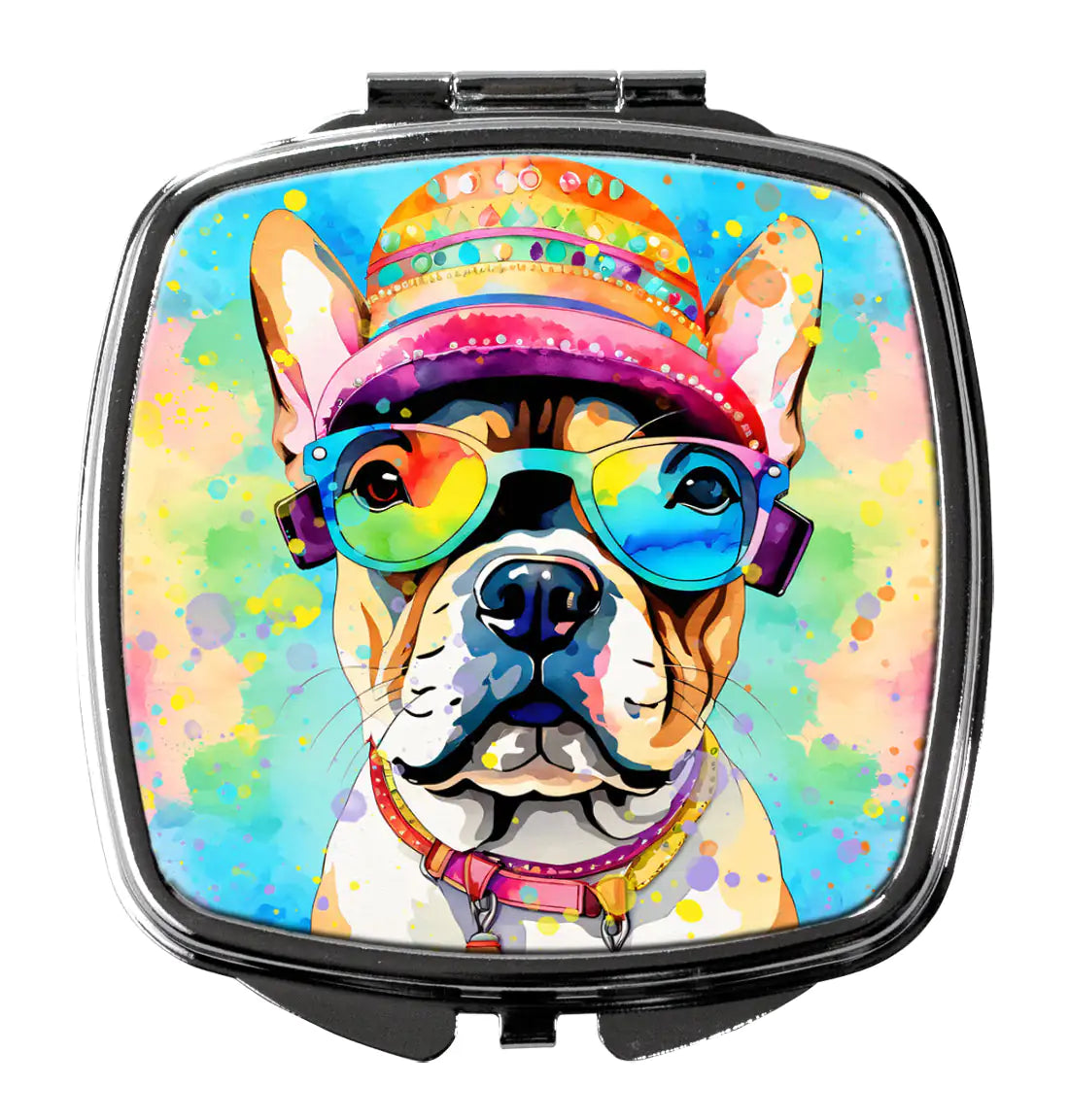 French Bulldog Hippie Dawg Compact Mirror