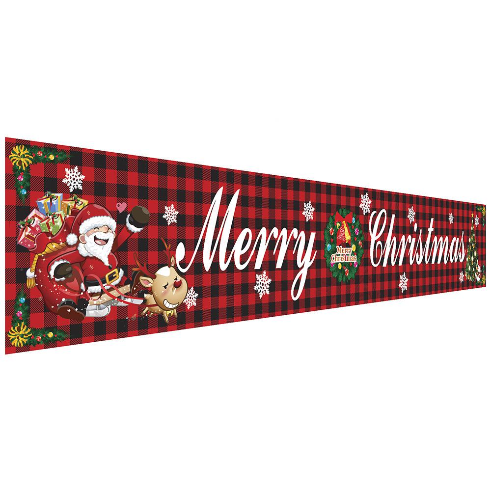 Christmas couplets curtains pull hanging flags window