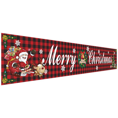 Christmas couplets curtains pull hanging flags window