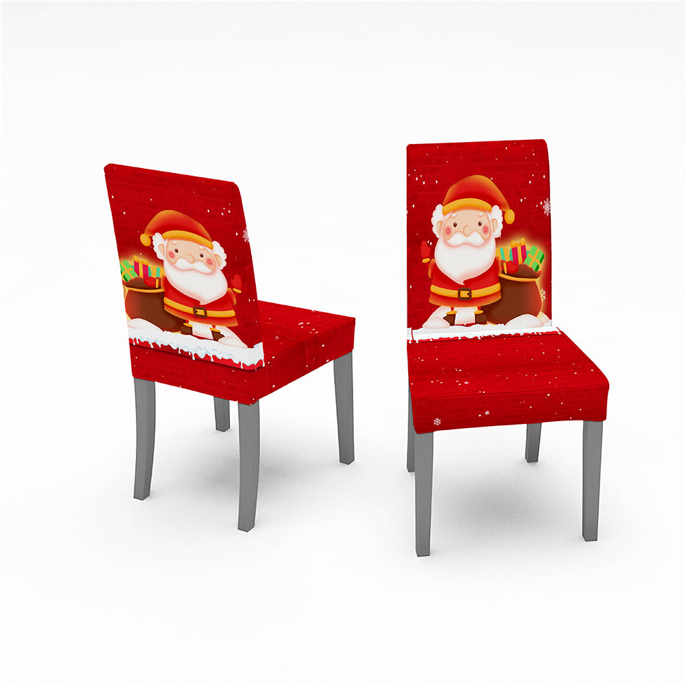 Christmas Decorative Digital Printing Universal All Inclusive Elastic Chair Cover
