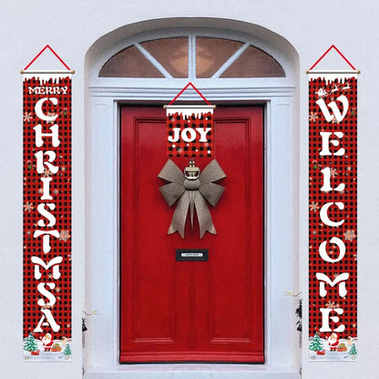 Christmas couplets curtains pull hanging flags window