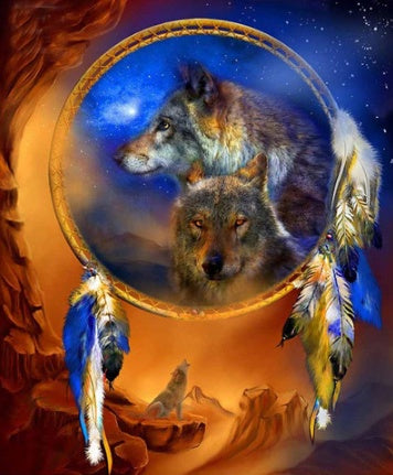 Wolf Dream Catcher 5D Cross Diamond Painting DIY Wall